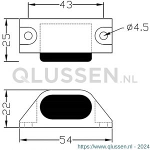 Hermeta 4750 deurbuffer 25 mm opschroevend naturel EAN sticker 4750-01E