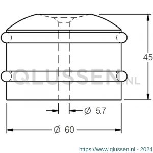 Hermeta 4770 deurbuffer compleet 4760 en 4765 mat naturel EAN sticker 4770-11E