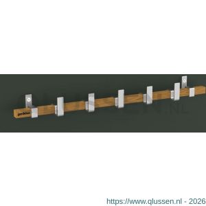 Hermeta GA7293 wand garderobe Gardelux Anna 3 haaks hout-aluminium mat naturel GA7293-36-11