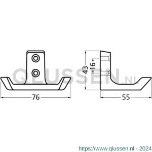 Hermeta 0033 garderobe jashaak dubbel zwart EAN sticker 0033-70E