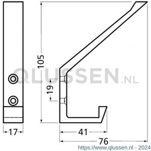 Hermeta 0138 garderobe hoed- en jashaak enkel naturel EAN sticker 0138-01E