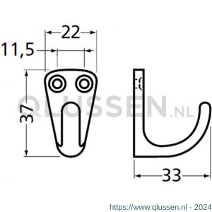 Hermeta 0553 handdoekhaak zwart EAN sticker 0553-70E