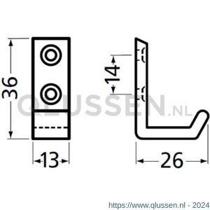 Hermeta 0555 jas- en handdoekhaak mat zwart EAN sticker 0555-18E