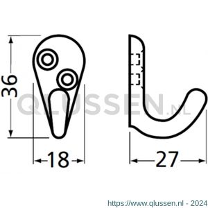 Hermeta 0559 handdoekhaak wit 0559-79