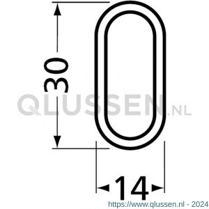 Hermeta 1014 garderobebuis recht ovaal Gardelux 1 30x14 mm L 200 cm mat zwart EAN sticker 1014-18E