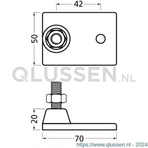 Hermeta 1365 garderobe bouwprofiel stelplaat M10 Gardelux naturel 1365-01