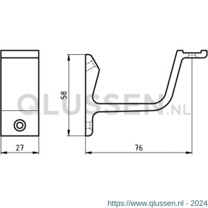 Hermeta 3550 leuninghouder vlakzadel profiel opschroevend mat zwart EAN sticker 3550-18E