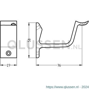 Hermeta 3552 leuninghouder holzadel profiel opschroevend nieuw zilver EAN sticker 3552-02E