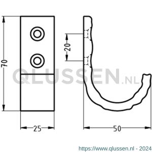 Hermeta X'Tenz X004 Wild Extrusion nummer 1 handdoekhaak large nieuw zilver X004.02-02