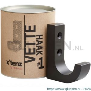 Hermeta X'Tenz X001 vette handdoekhaak nummer 1 mat zwart X001.01-18