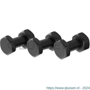 Hermeta X'Tenz X002 haak Ctrl Bolt S handdoekhaak mat zwart set 3 stuks X002.01-18