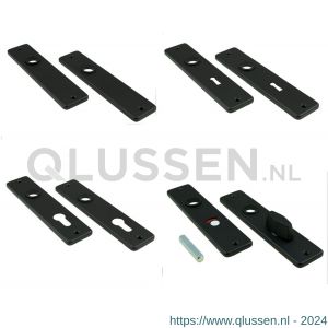 Ami 180/41 RH kortschild aluminium rondhoek zonder krukgat sleutelgat SLG 56 zwart RAL 9005 structuur finish 739132