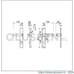 Ami VHB 251/37-353 KT veiligheids Rotaveer kruk-kruk smalschildgarnituur SKG*** kerntrekbeveiliging VHB 251/37 KT 92 en deurkruk 353 vastdraaibaar F1 en deurkruk 379 Rota 251/32 profielcilinder PC 92 deurdikte 53-57 mm 843150