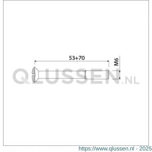 Ami veiligheidsbeslag toebehoren bevestigingsset VHB schilden deurdikte 53-57 mm 3 schroeven M6x70 mm RVS 900185