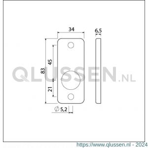 Ami 4 RH krukrozet aluminium rechthoek krukgat zwart 739350