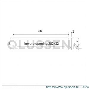 Ami EP 960 briefplaat met veer aluminium deurdikte 38-42 mm zwart RAL 9005 structuur finish Climate Comfort 739610