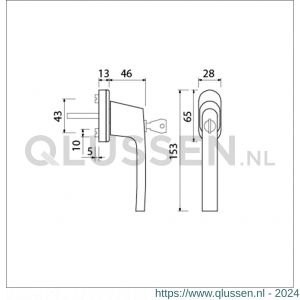 Ami VHB 822 draai-kiep raamgreep aluminium SKG** 7x32 mm compleet ovaal zwart 425560