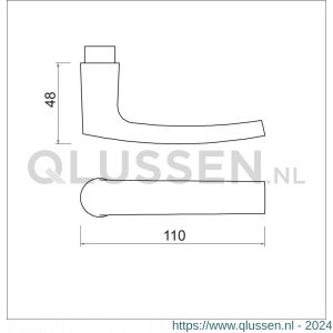 Ami 332 deurkruk aluminium deurdikte 63-67 mm F2 100007