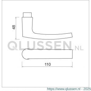 Ami 332 deurkruk gatdeel aluminium M6 F1 100045