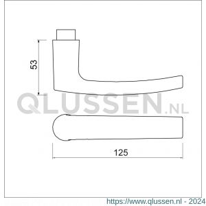 Ami 332/125 deurkruk aluminium deurdikte 53-57 mm F2 100204