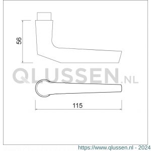 Ami 354 deurkruk gatdeel aluminium M6 F1 103044