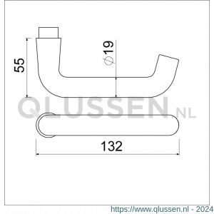 Ami 356 deurkruk gatdeel aluminium M6 F1 103244