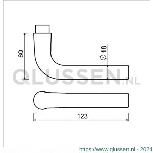 Ami 361 deurkruk gatdeel aluminium M6 F1 103752