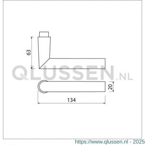 Ami 374 deurkruk gatdeel aluminium M6 F1 104850