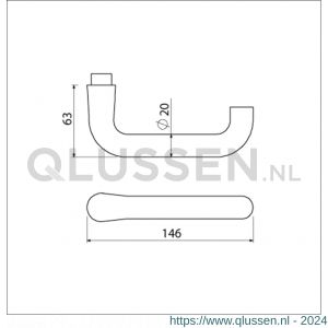 Ami 394 deurkruk aluminium deurdikte 38-42 mm F1 106340