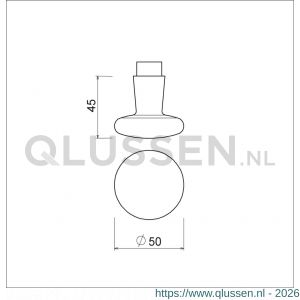 Ami 160/50 knopkruk aluminium deurdikte 53-57 mm F2 199004