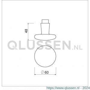 Ami 160/60 knopkruk aluminium deurdikte 38-42 mm F2 199100