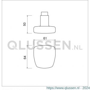 Ami 165/75 knopkruk aluminium deurdikte 53-57 mm F2 199604