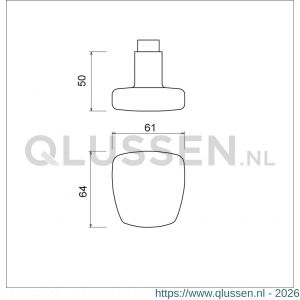 Ami 165/75 knopkruk aluminium deurdikte 38-42 mm F1 199650