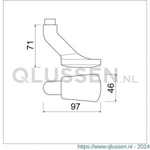 Ami 166 knopkruk aluminium deurdikte 38-42 mm F1 199750