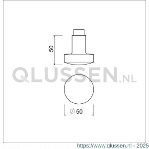 Ami 169/50 knopkruk aluminium deurdikte 38-42 mm F2 199900