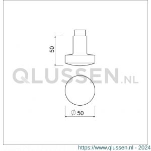 Ami 169/50 knopkruk aluminium deurdikte 53-57 mm F1 199954