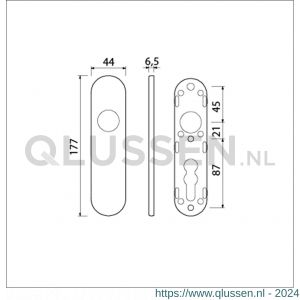 Ami 177/1 Klik kortschild aluminium blind F1 210200