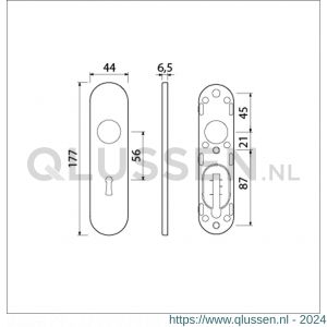 Ami 177/1 Klik kortschild aluminium sleutelgat SLG 56 F1 210202