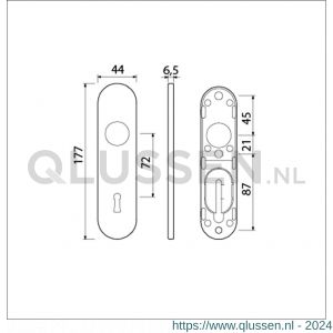 Ami 177/1 Klik kortschild aluminium sleutelgat SLG 72 F1 210204