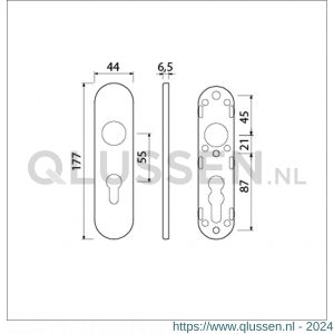 Ami 177/1 Klik kortschild aluminium profielcilinder PC 55 F1 210213