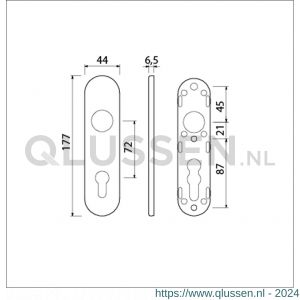 Ami 177/1 Klik kortschild aluminium profielcilinder PC 72 F1 210216