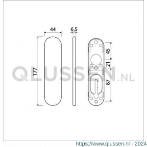 Ami 177/1 Klik kortschild aluminium geheel blind F1 210230