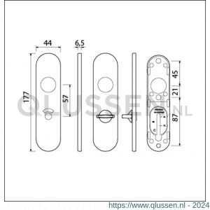 Ami 177/1 Klik kortschild aluminium toilet- en badkamersluiting WC 5/57 mm F1 210261