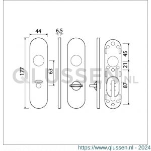 Ami 177/1 Klik kortschild aluminium toilet- en badkamersluiting WC 8/63 mm F1 210266