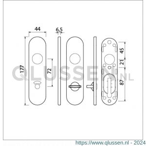 Ami 177/1 Klik kortschild aluminium toilet- en badkamersluiting WC 8/72 mm F1 210267