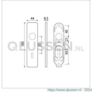 Ami 185/44 Klik kortschild aluminium sleutelgat SLG 72 F1 210304