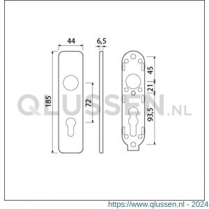 Ami 185/44 Klik kortschild aluminium profielcilinder PC 72 F1 210316