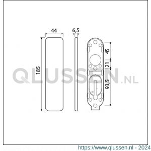 Ami 185/44 Klik kortschild aluminium geheel blind F1 210330