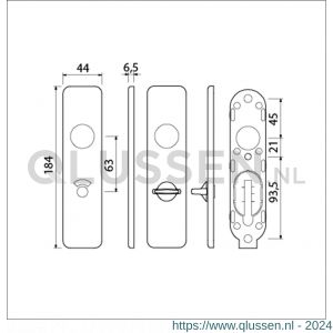 Ami 185/44 Klik kortschild aluminium toilet- en badkamersluiting WC 8/63 F1 210366