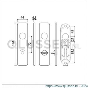 Ami 185/44 Klik kortschild aluminium toilet- en badkamersluiting WC 8/72 F1 210367